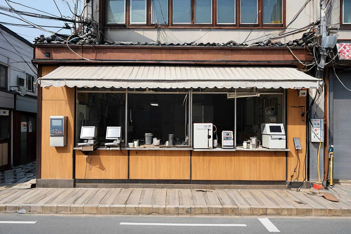 수원 천천동의 카페 철거 현장에서 철거 전 건물의 구조를 분석하는 전문가 장비가 놓여진 모습. 철거 전 건물의 구조를 정확히 파악하기 위해 사용되는 레이저 측정기와 측정 도구가 정